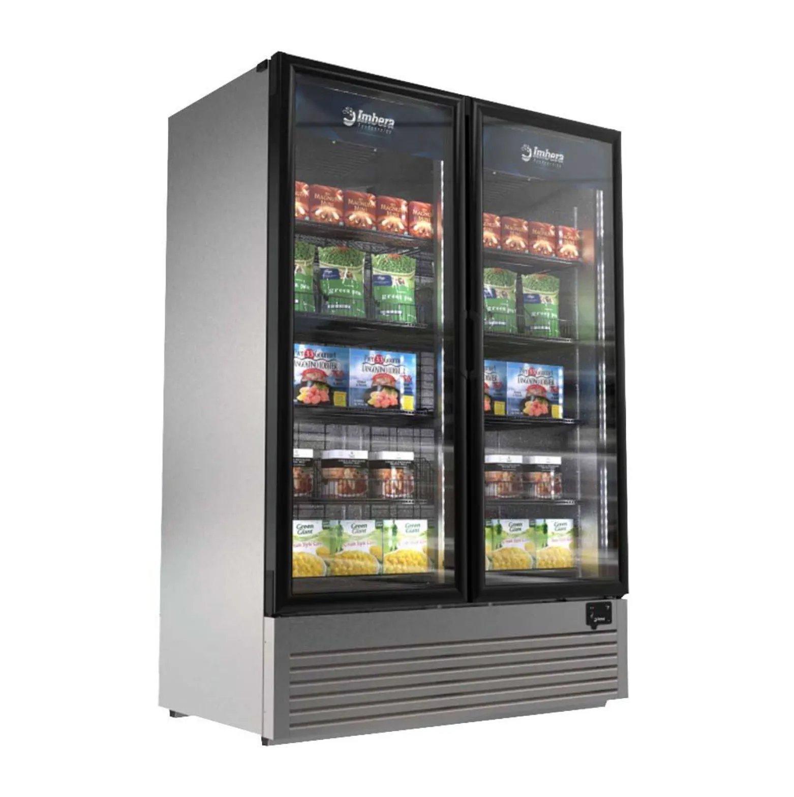 IMBERA VFD43 CONGELADOR INOX 2 PUERTAS CRISTAL 43 PIES