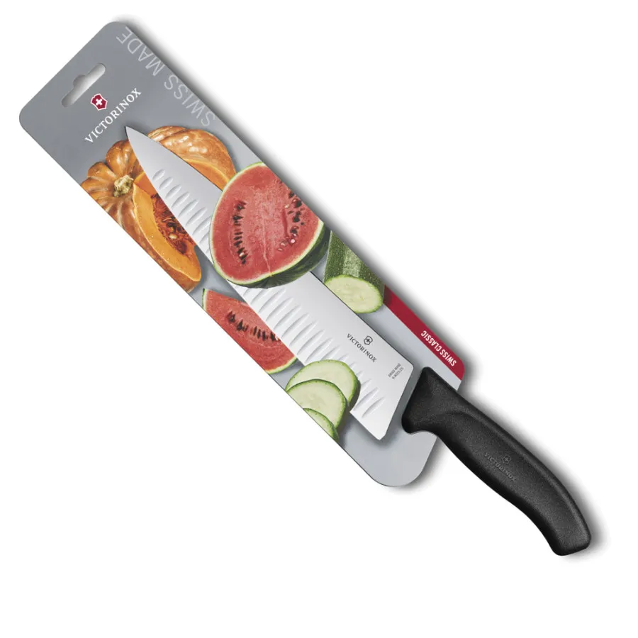 CUCHILLO CHEF CON ALVEOLOS DE 20 CM BLÍSTER VICTORINOX