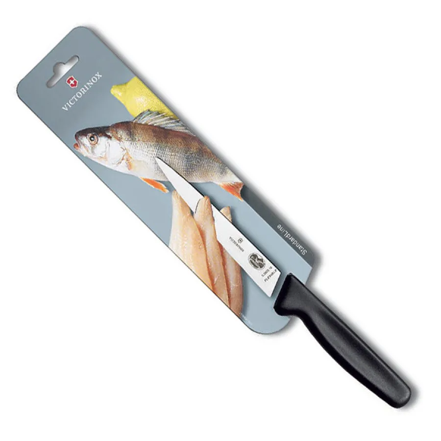 CUCHILLO PESCADERO DE 20 CM NEGRO BLISTER VICTORINOX