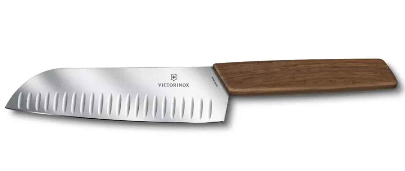CUCHILLO SANTOKU SWISS MODERN 17 CM M/NOGAL