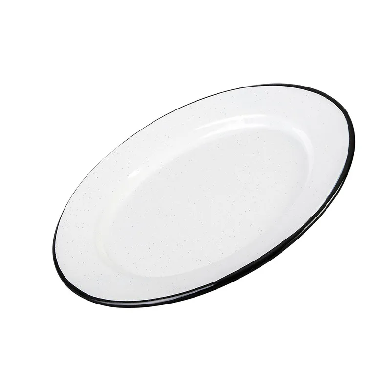 PELTRE PLATO LISO 24CM BLANCO FILO NEGRO