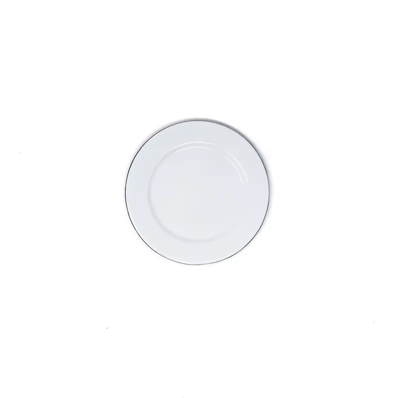 PELTRE PLATO LISO 24CM BLANCO FILO VERDE