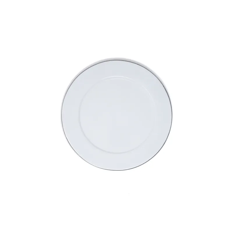 PELTRE PLATO LISO 27CM BLANCO FILO GRIS