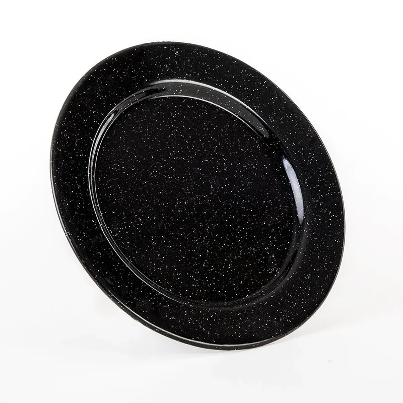 PELTRE PLATO LISO 27CM NEGRO CON MOTAS
