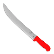 CUCHILLO BISTECERO CURVO 25CM ROJO CALEDONIA