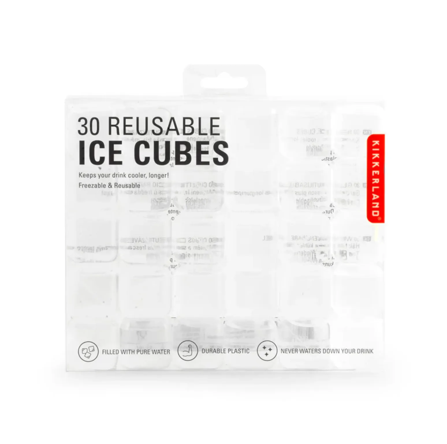 KIKKERLAND CUBOS REUSABLES TRANSPARENTES 30PZS