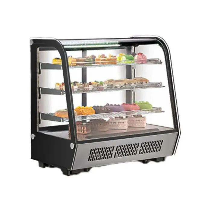 MIGSA VITRINA REFRIGERADA CRISTAL CURVO CON 4 NIVELES DE EXHIBICION