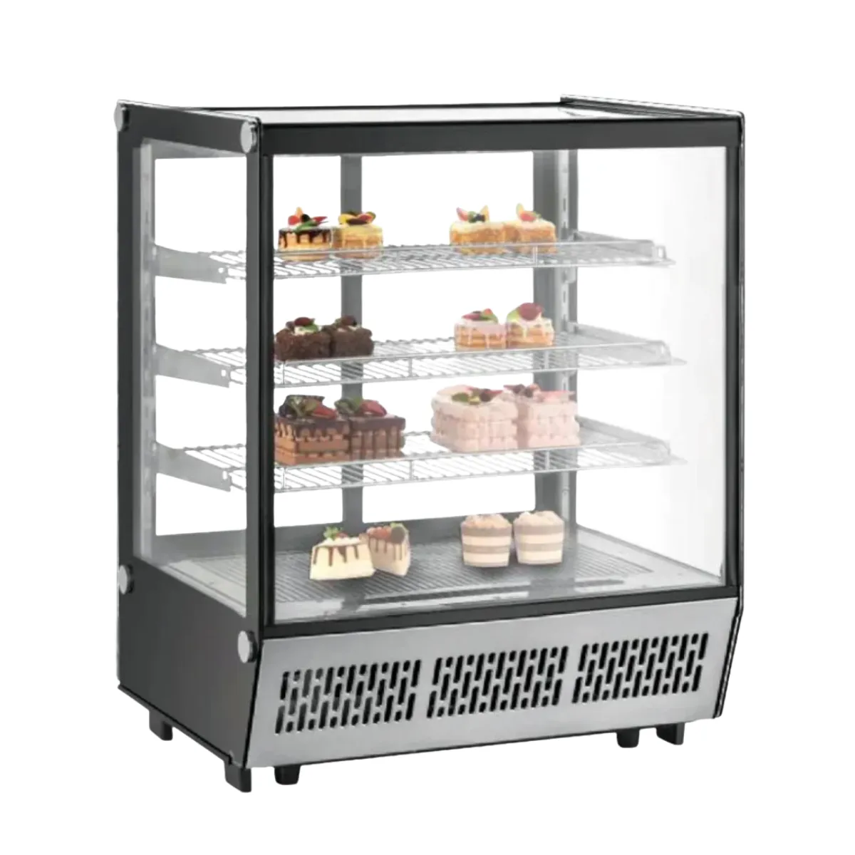 MIGSA VITRINA REFRIGERADA CRISTAL RECTO CON 4 NIVELES DE EXHIBICION