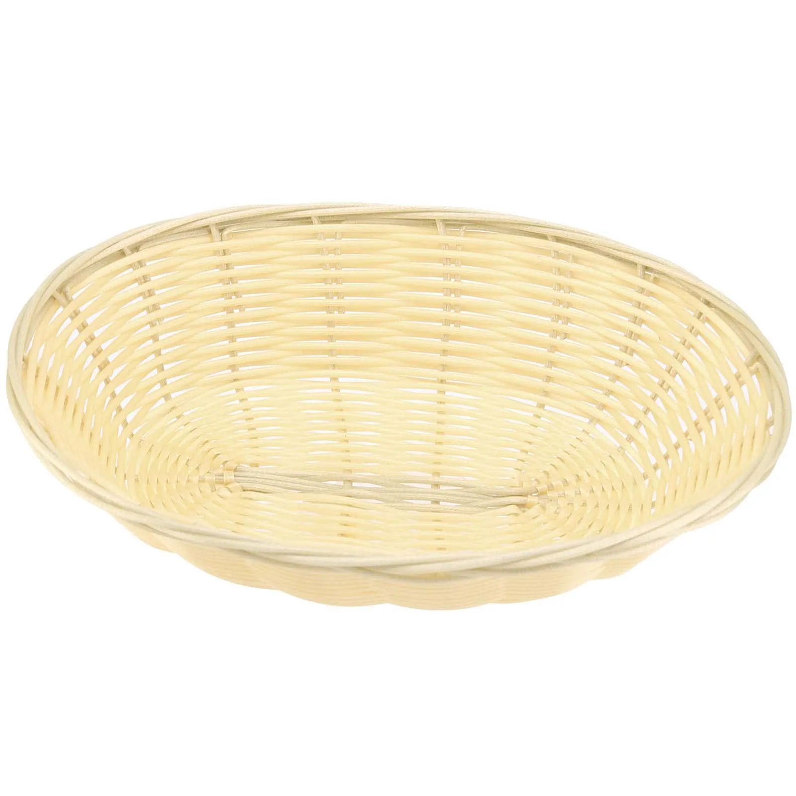 CANASTILLA OBLONGA PLASTICO MIMBRE 20CM
