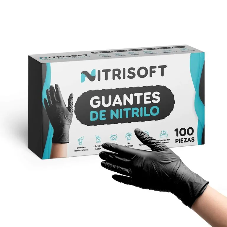 GUANTE DE NITRILO NEGRO TALLA CHICA C100pzs
