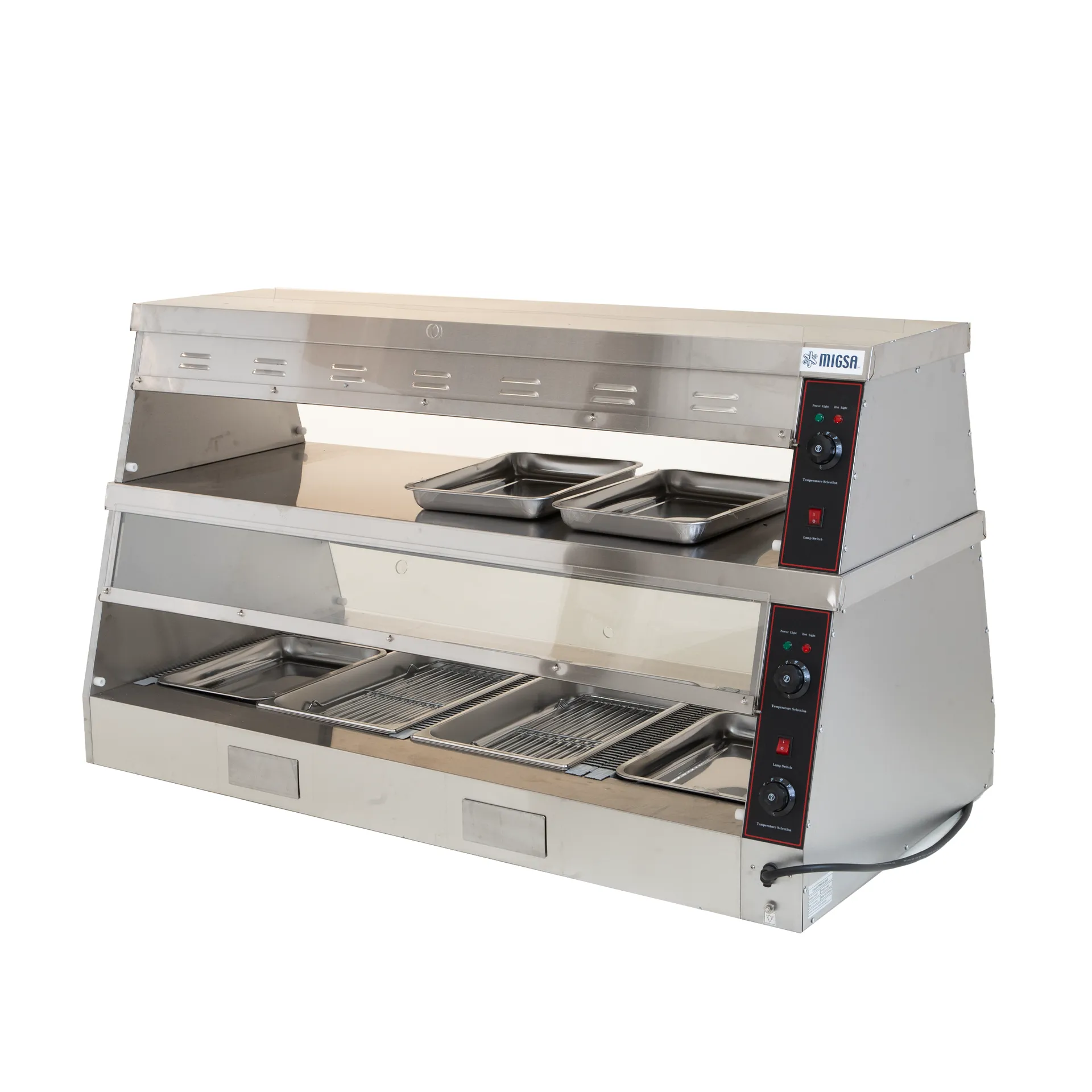 MIGSA VITRINA CALIENTE 2 NIVELES DOBLE EXHIBICION