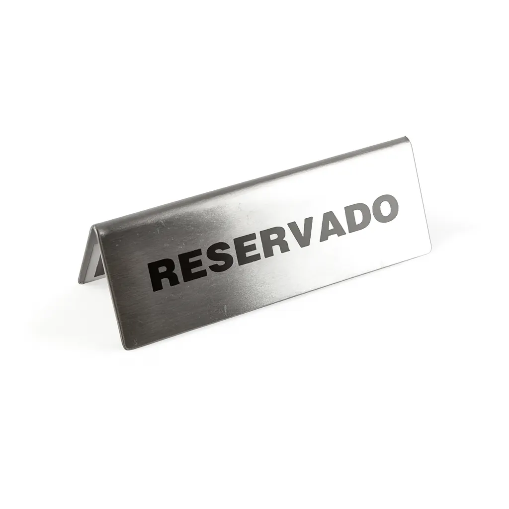 LETRERO DE RESERVADO 8X20X8CM