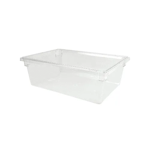 CAJA PARA ALIMENTOS TRANSPARENTE, POLICARBONATO 18 X 26 X 9 PG, 13 GAL