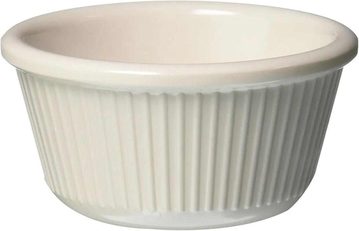 RAMEKIN 4OZ RAYADO HUESO