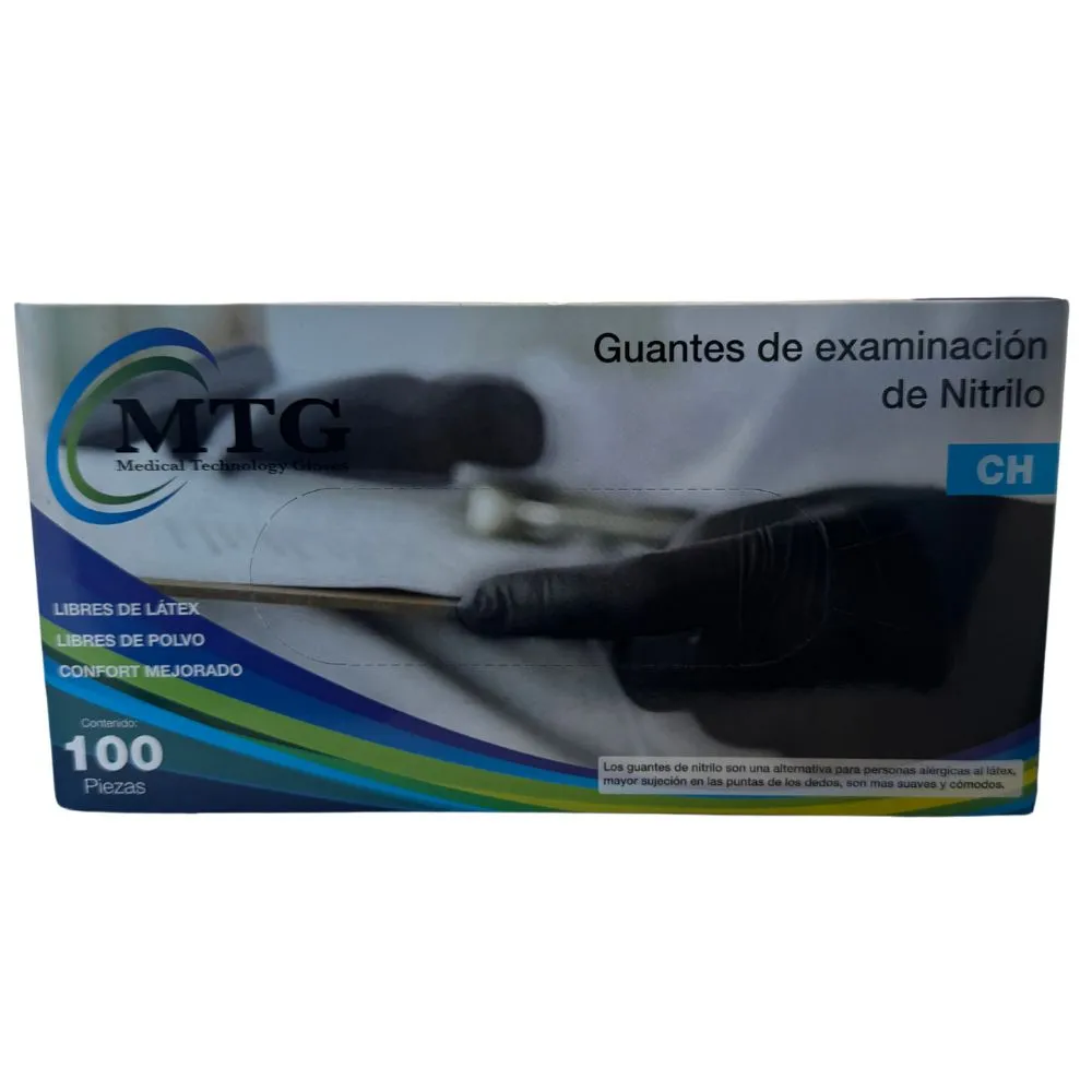 MTG GUANTE DE NITRILO NEGRO TALLA MEDIANA C100PZS