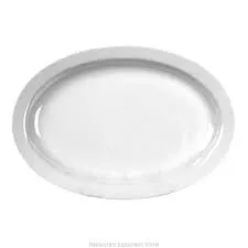 PLATO OVALADO CON BORDE ESTRECHO 33 X 21.5 CM BLANCO