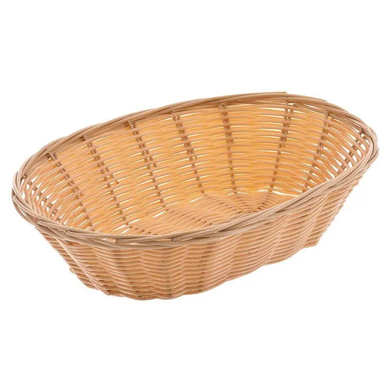 CANASTILLA OVALADA PLASTICO MIMBRE 23CM