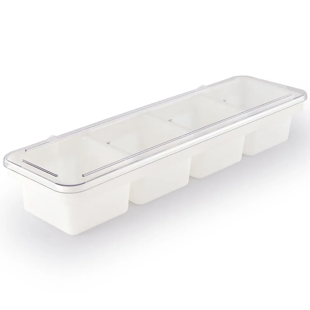 CONDIMENTERO PLASTICO 4 DIVISIONES BLANCO