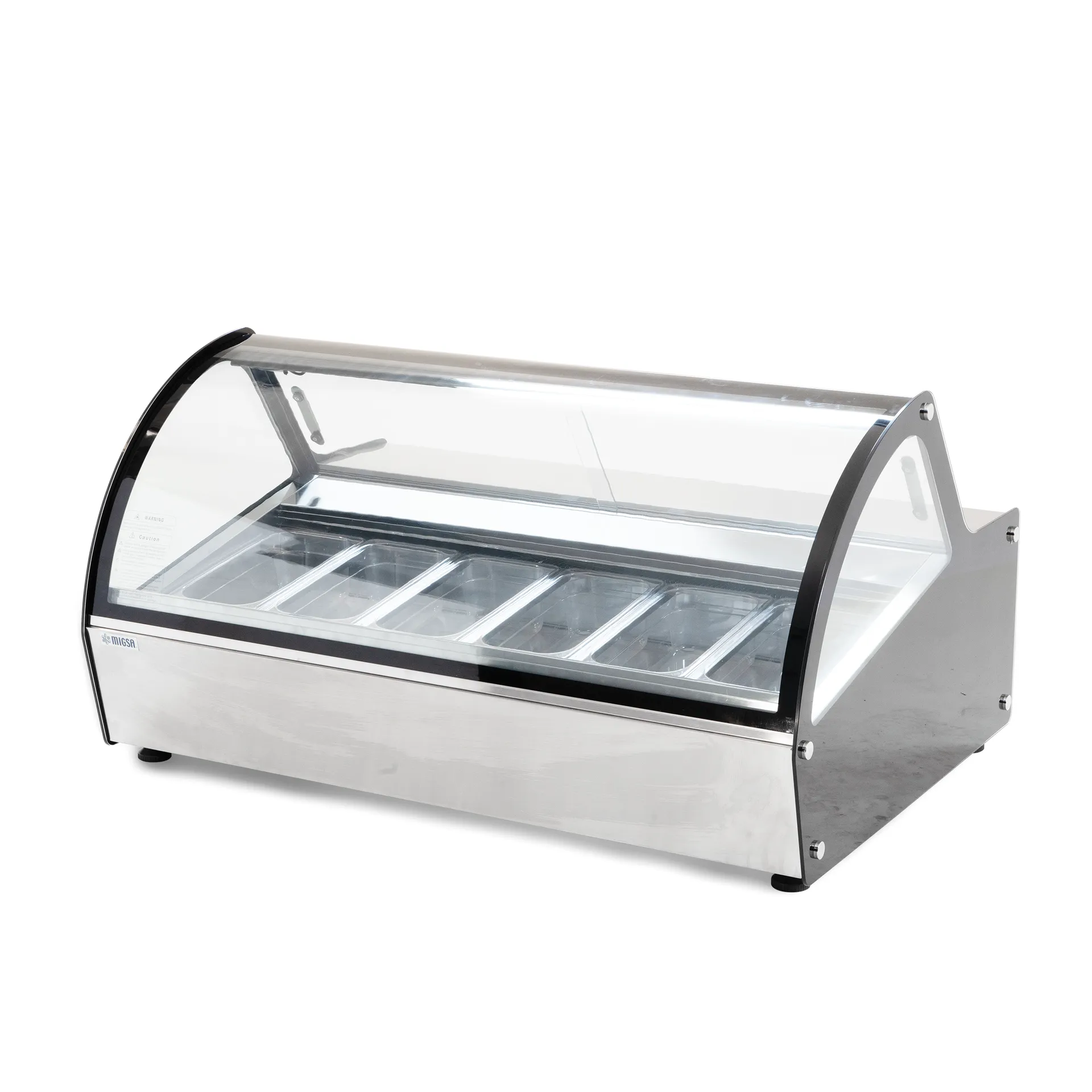MIGSA VITRINA DE HELADOS 6 INSERTOS MOSTRADOR