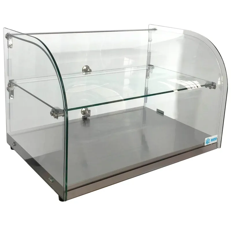 VITRINA EXHIBIDORA NEUTRA CRISTAL CURVO