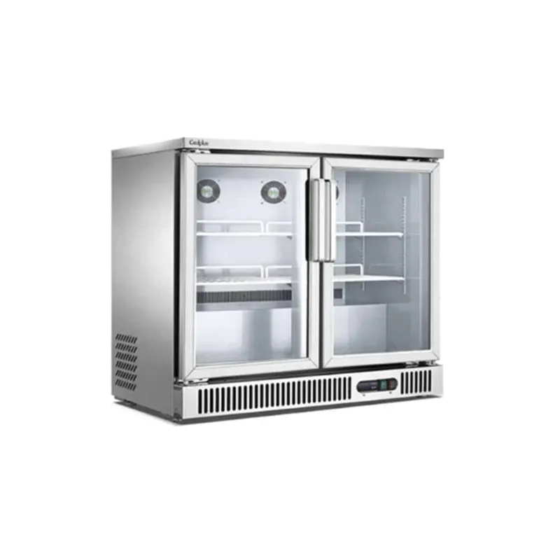MIGSA REFRIGERADOR CONTRABARRA DE 2 PUERTAS DE CRISTAL DE 250L
