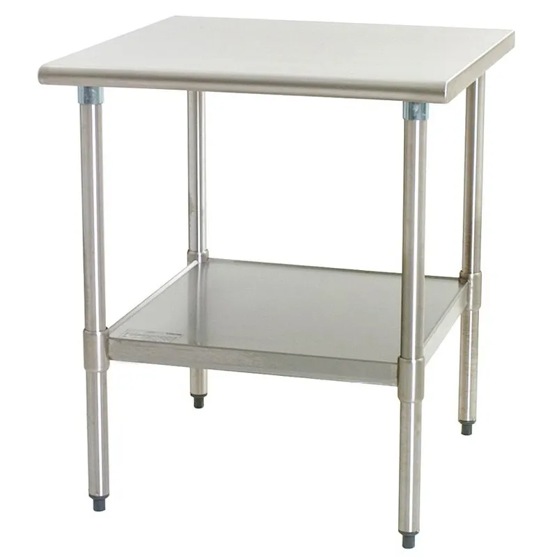 MESA ACERO INOXIDABLE C/ENTREPAÑO 60X60CM