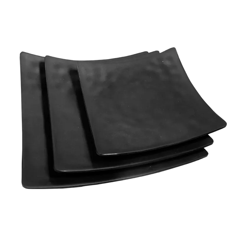 MELAMINA PLATO CUADRADO 18CM BLACK TRAVESSA
